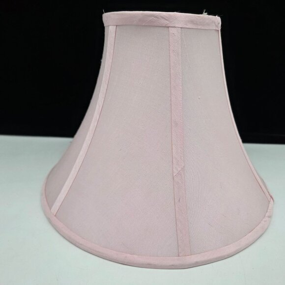 Vintage Pink Fabric Lamp Shade Bell Style With Brass Fitting - Picture 5 of 9